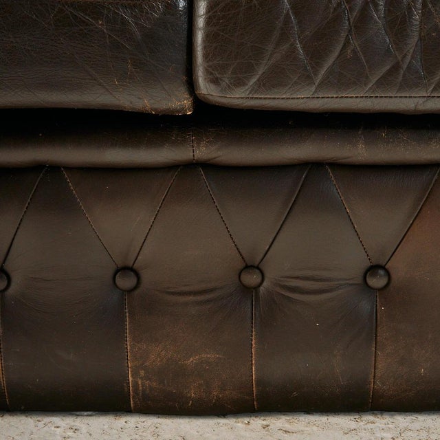 Chesterfield Leather Sofa Set, 1970s, Set of 3 For Sale - Image 11 of 18