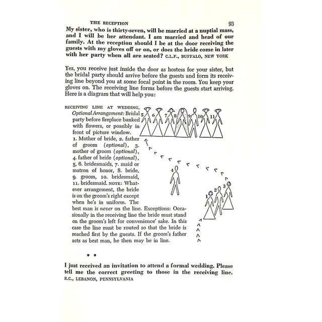 White "Amy Vanderbilt's Everyday Etiquette" 1956 Vanderbilt, Amy For Sale - Image 8 of 8