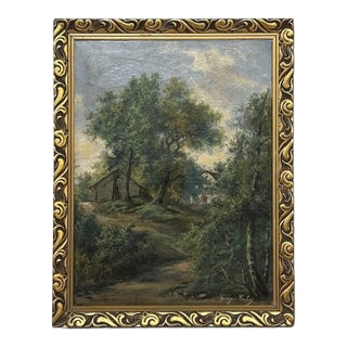 Antique Framed Oil Painting on Canvas by Georges Crehay (1849-1933) For Sale