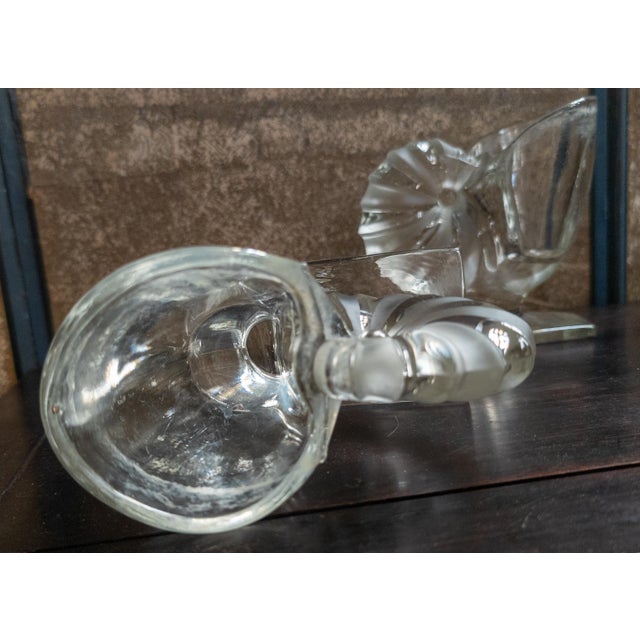 Transparent 20th Century Pair of Pressed Glass Nautilus Shell Bookends or Flower Vases For Sale - Image 8 of 13