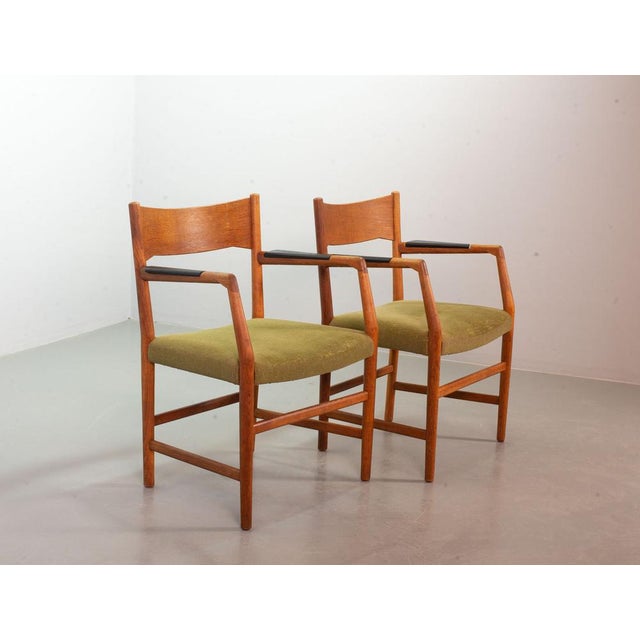 Mid-Century Modern Set of Town Hall Wooden Armchairs by Hans Wegner for Plan Mobler, Denmark, 1947 For Sale - Image 3 of 18