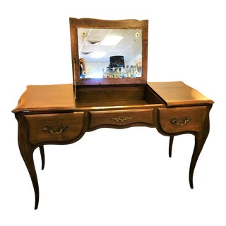Vintage French Auffray & Co Flip-Top Vanity With Mirror Circa 1960's For Sale