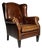 Wingback Club Chair in Sheep Leather For Sale