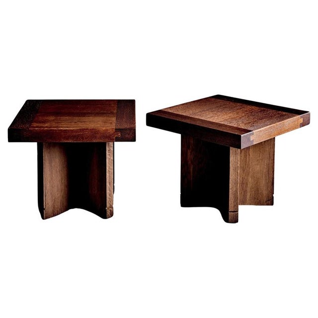German Studio Oak Side Tables, 1960s, Set of 2 For Sale - Image 14 of 14