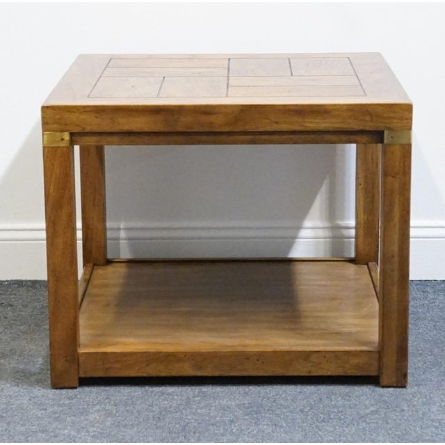 Drexel Heritage Woodbriar Collection Pecan Rustic European 26" Square Accent End Table 988-310 For Sale - Image 9 of 12