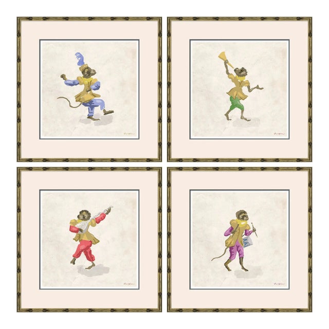 Jig, Horn, Strum & Drum by Dana Gibson, Framed Art Prints - Set of 4 For Sale