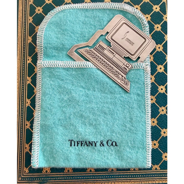 Retro 1990's Tiffany & Co. Sterling Desktop Computer Paperclip Style Bookmark With Bag For Sale In Savannah - Image 6 of 16