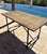 Beautiful character-filled, solid salvaged wood and iron table from a rare retired collection. This 60 inch version is...