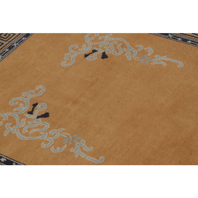 2010s Rug & Kilim’s Chinese Art Deco Inspired Rug, Brown With Greek Key Border For Sale - Image 5 of 8