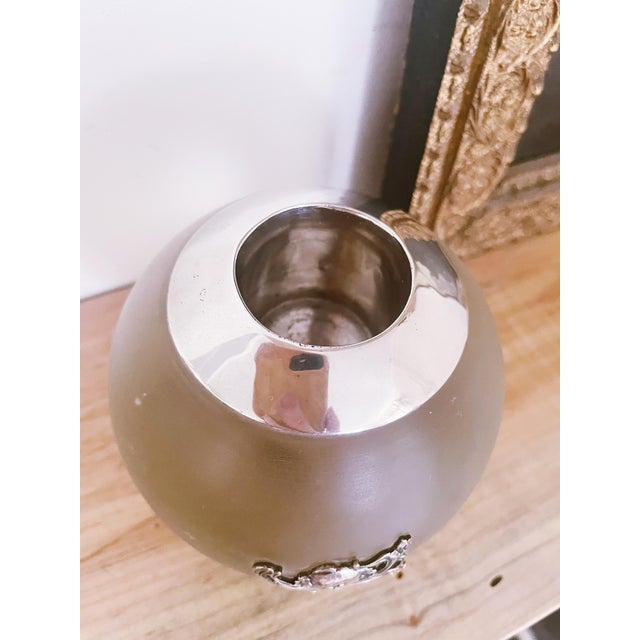 Large Early 1900s Art Nouveau Sterling Silver and Glass Match Striker For Sale - Image 4 of 5