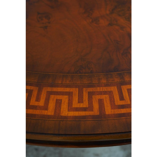 1990s 1990s Maitland Smith Inlaid Round Walnut Dining Room Table For Sale - Image 5 of 13