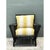 Wood Vintage Stick Rattan Lounge Chair in Ralph Lauren Cabana Stripe For Sale - Image 7 of 12