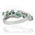 Metal Hallmarked 925 Silver Natural 1.26 Ct Emerald & Diamond Wave Ring Size 7 For Sale - Image 7 of 13