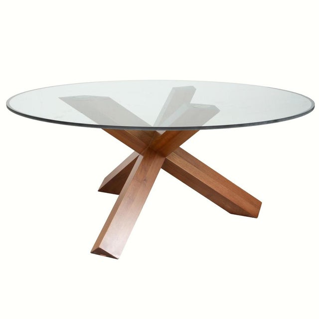 La Rotonda 452 Dining Table in Glass and Wood by Mario Bellini for Cassina For Sale - Image 10 of 10