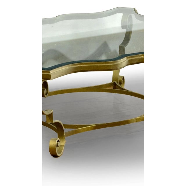 Wood Portuguese Coffee Table with Metal Frame For Sale - Image 7 of 8