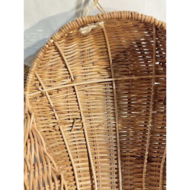 Brown Vintage Mid-Century French Wicker Bull's Head Wall Sculpture, Picasso Style For Sale - Image 8 of 11