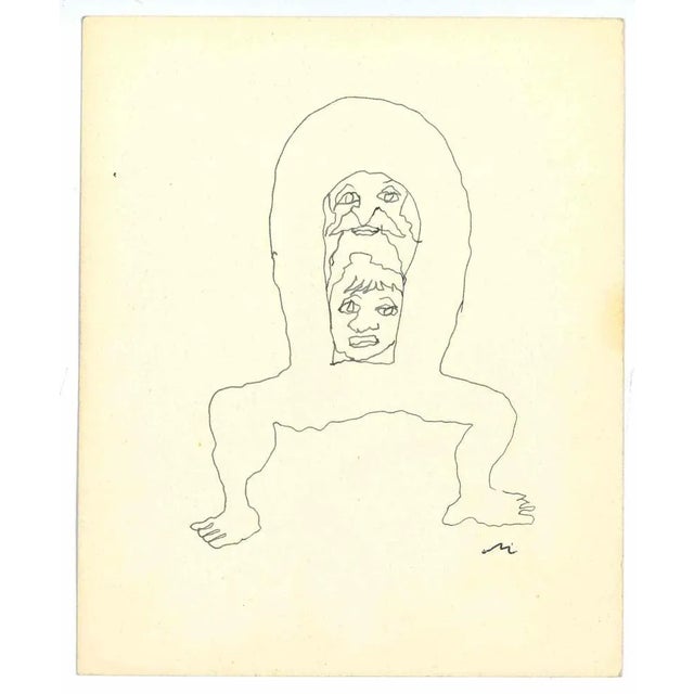 Distorted Body is a China Drawing realized by Mino Maccari (1924-1989) in the 1960s. Monogrammed on the lower. Good...