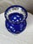 Boho Chic Vintage Crystal Blue Vase, 1950s For Sale - Image 3 of 12