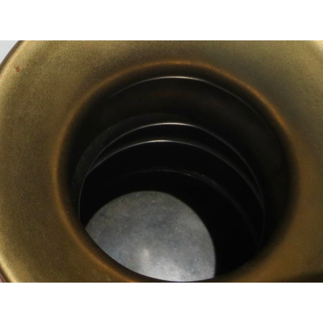 Modern Bronze and Gold Metallic Glazed Vase. For Sale - Image 3 of 6
