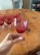 Set of 8 vintage George Borgfeldt "Lisa" cranberry optic wine glasses. These mid-century stemware pieces feature the...
