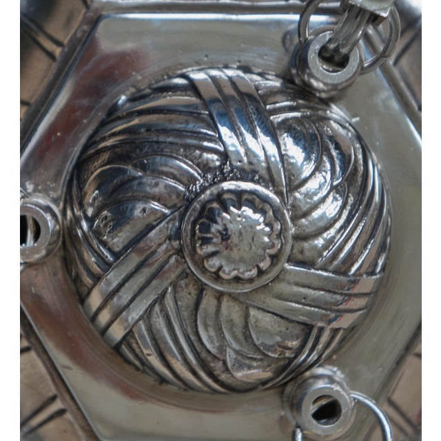 Silver French Art Deco Pendant Light by Barbier Et Corneloup & Degue 1920s France For Sale - Image 8 of 16