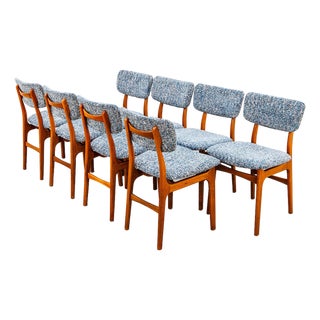 Restored 1960s Danish Mid Century Modern Solid Teak Dining Chairs For Sale