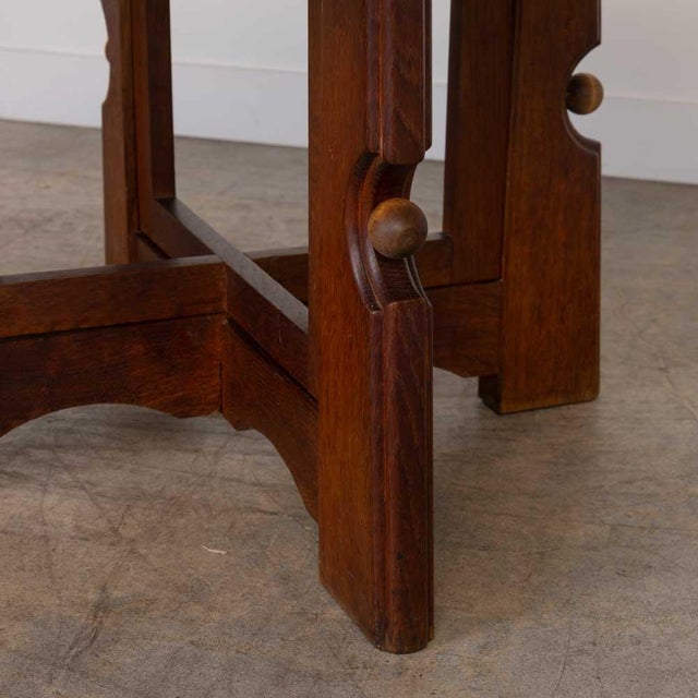 1950s French Adjustable Oak and Tile Table by Guillerme Et Chambron For Sale - Image 16 of 17