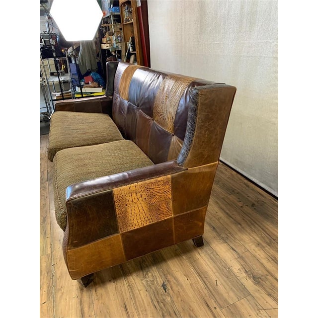 Paul Robert Mixed Fabric and Leather Sofa & Chair For Sale - Image 12 of 16