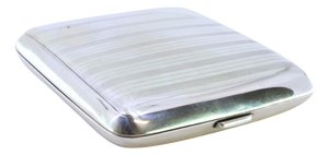 Silver Cigarette Case with Guilloche Bands