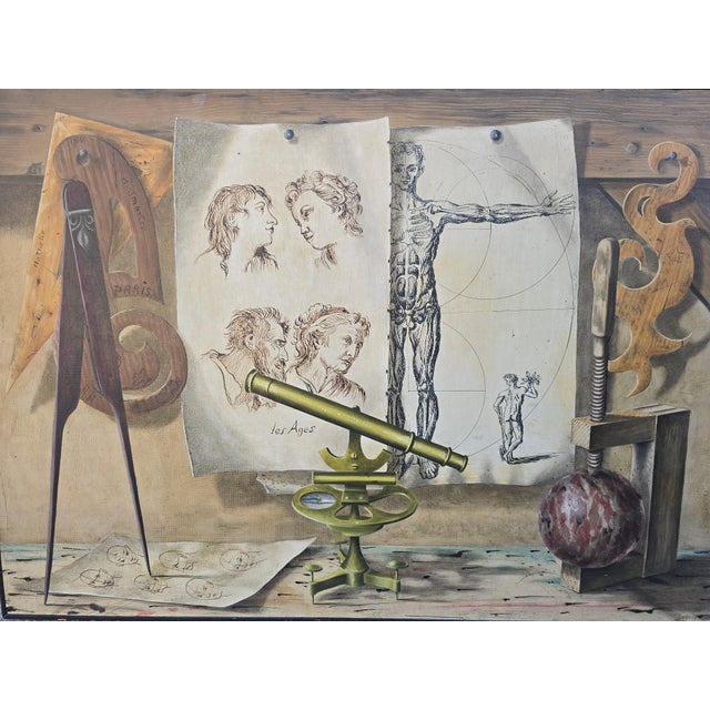 Lucien Mathelin, Figurative Composition, Mid-20th Century, Oil Painting on Panel For Sale - Image 4 of 14