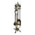 Neoclassical Style Brass Fireplace Tools on Stand For Sale