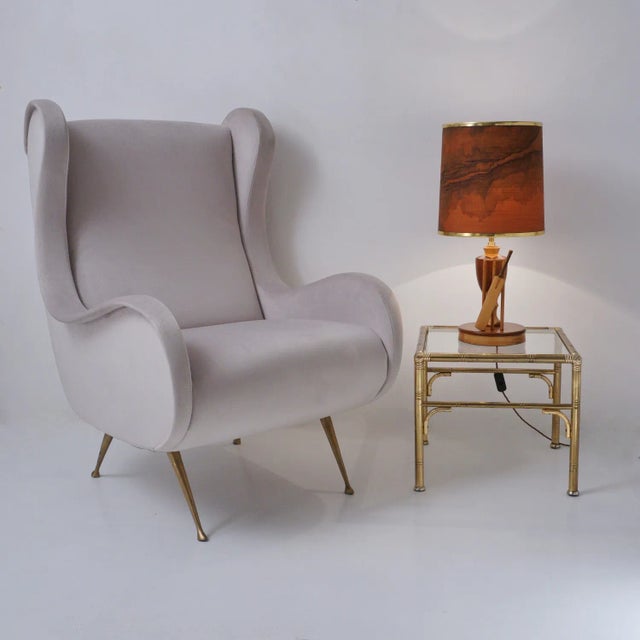 Brown 1950`s English Marquetry Wood Inlaid Table Lamp, Sport Cricket Theme, Rewired For Sale - Image 8 of 13