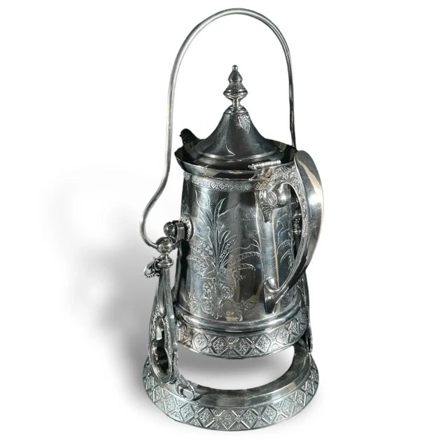 Wilcox Quadruple Plate (Silverplate) Tilting Pitcher and Stand, Circa 1878 For Sale In San Diego - Image 6 of 12