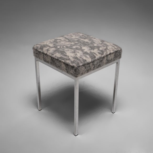 Metal Mid-Century-Modern Chrome and Fabric Stool from Brume, Germany, 1960s, Set of 5 For Sale - Image 7 of 7