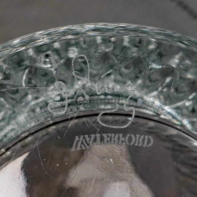 Glass Waterford Crystal Carina Essence Jorge Perez Signed Centerpiece Bouquet Bowl For Sale - Image 7 of 8