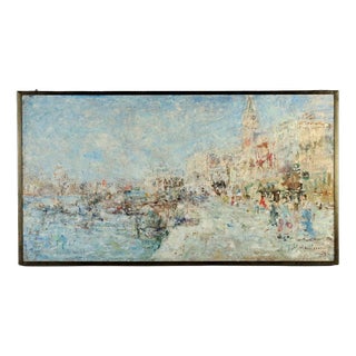 Luigi Mantovani, Landscape, Oil on Canvas For Sale