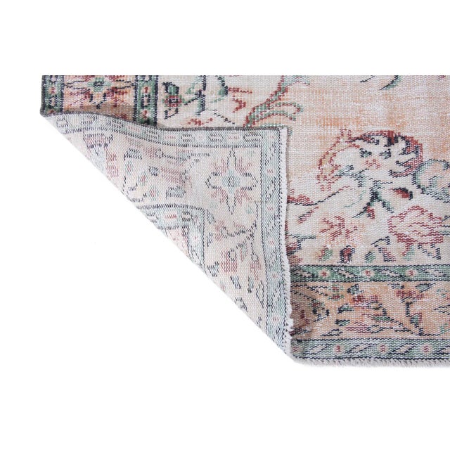 Turkish 1960s Vintage Hand-Knotted Turkish Oushak Rug - 6′1″ × 9′3″ For Sale - Image 3 of 6