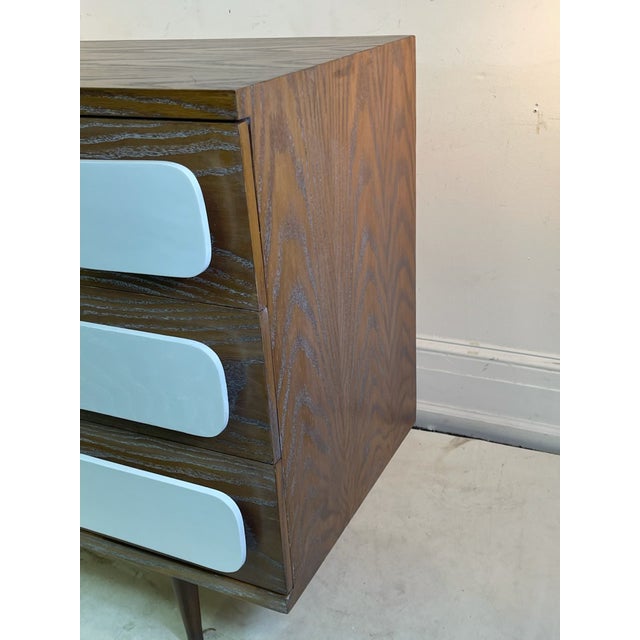 1980s Modernist White & Cerused Oak Cabinets - a Pair For Sale - Image 5 of 12