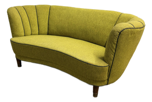 Danish Modern 1930s Banana Sofa in the Manner of Viggo Boesen, Slagelse