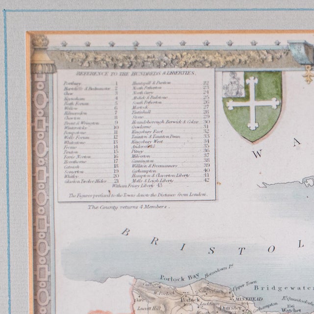 Vintage Somerset County Map, English, Framed Cartography, After Thomas Moule For Sale - Image 6 of 12