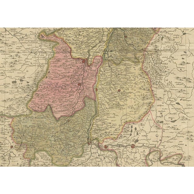 Antique Map of the Alsace Region of France by Schenk, 1700 For Sale - Image 4 of 5