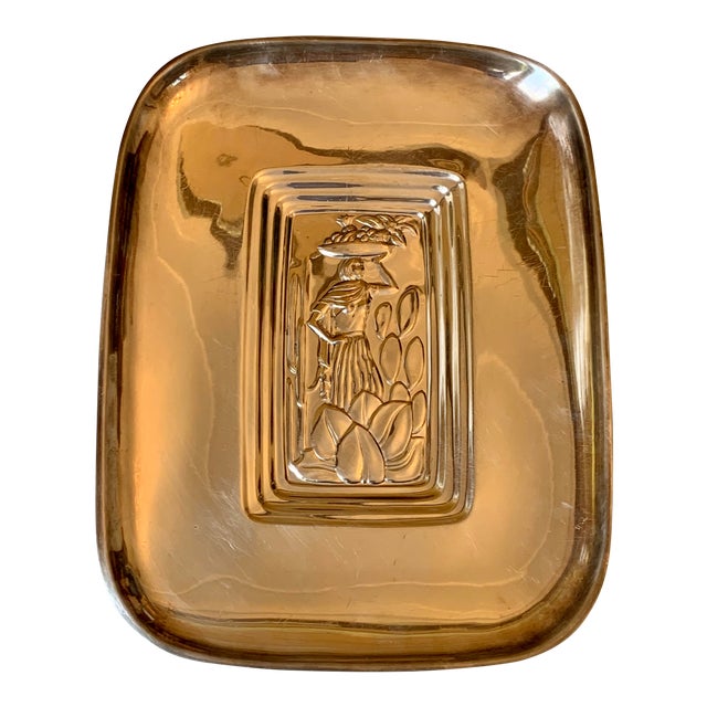 Art Deco Style Plate With Handmade Bucolic Subject For Sale