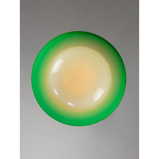 Forest Green Italian Space Age Pendant in Chrome and Acrylic Glass, 1970s For Sale - Image 8 of 18