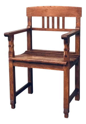 Dutch Modernist Carved Oak Side Chair, 1920s
