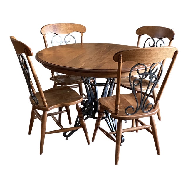 Nichols & Stone Ironwood Detailed Dining Set 7 Pieces Chairish