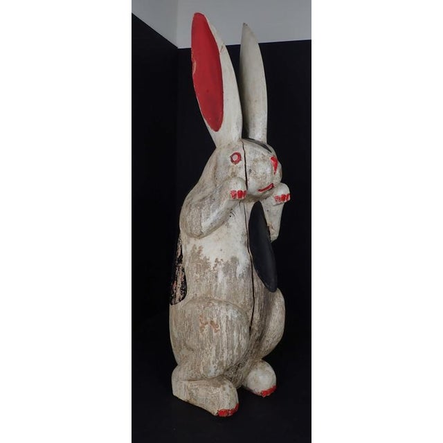 Antique Folk Art Painted & Carved Wood Rabbit Chairish