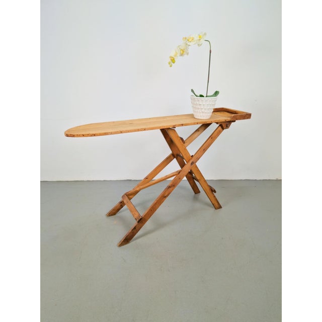 Industrial Antique Wooden Folding Ironing Board, 1920s For Sale - Image 3 of 9