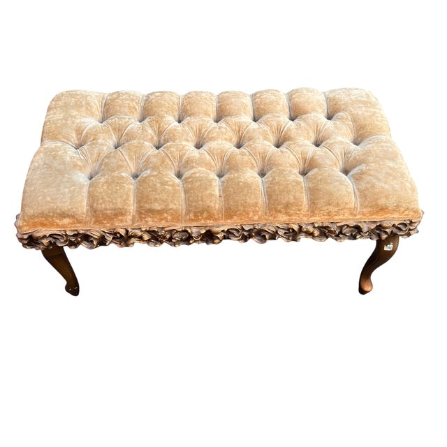 Late 20th Century Tufted French Style Sears Bench For Sale - Image 14 of 18
