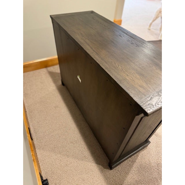 Wood Restoration Hardware 20th Century English Slider Panel Sideboard For Sale - Image 7 of 8