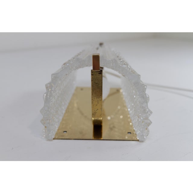 1960s Mid-Century Danish Glass and Brass Sconce by Carl Fagerlund for Orrefors, 1960s For Sale - Image 5 of 15